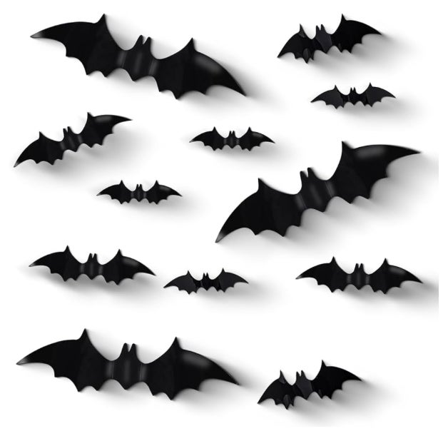 Wall decals in the shape of bats