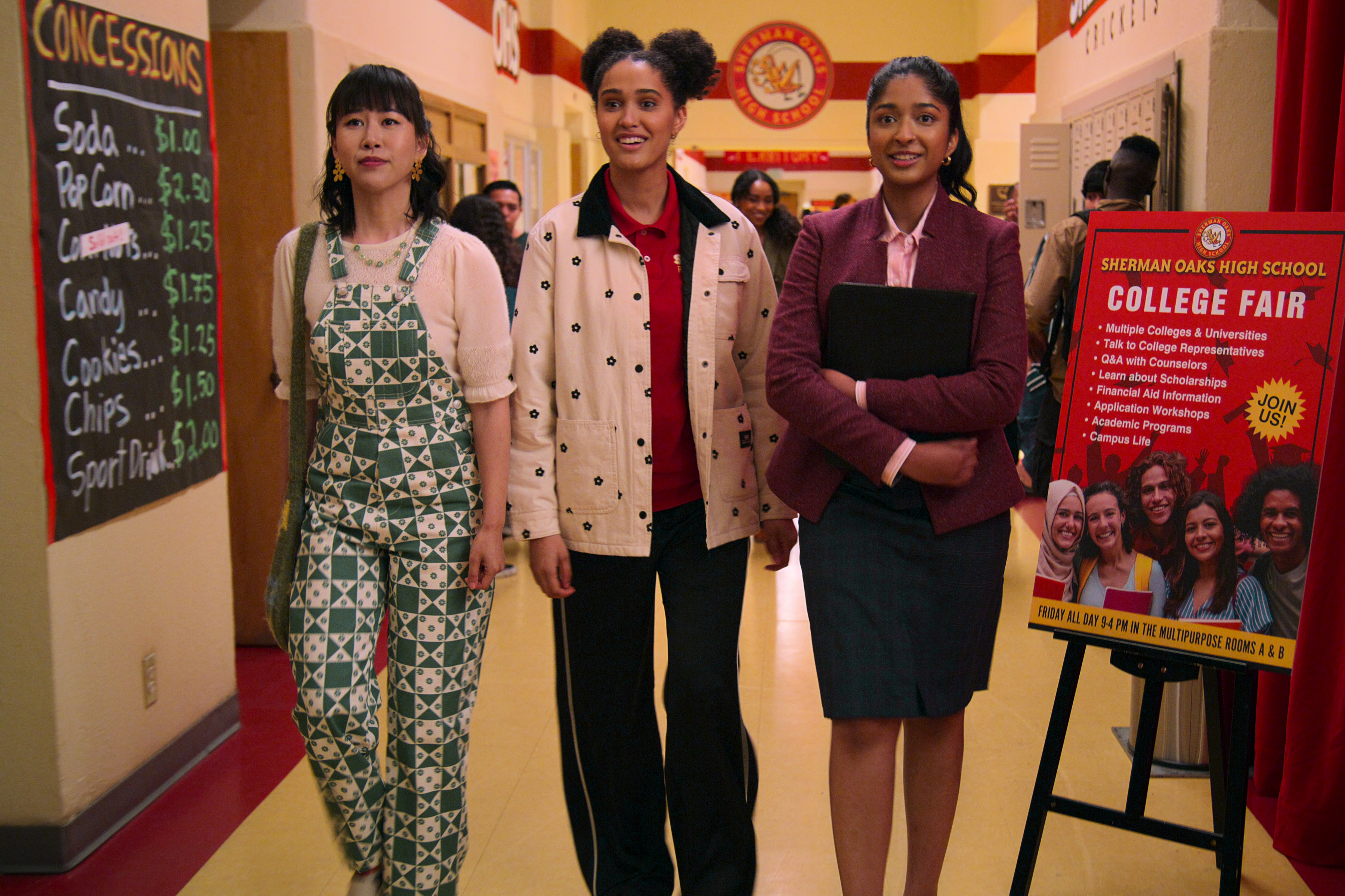 eleanor, fabiola, and devi in never have i ever season 4