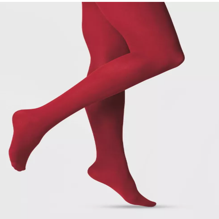 Gracie Red Opaque Tights