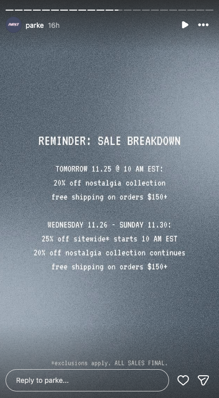 parke black friday 2025