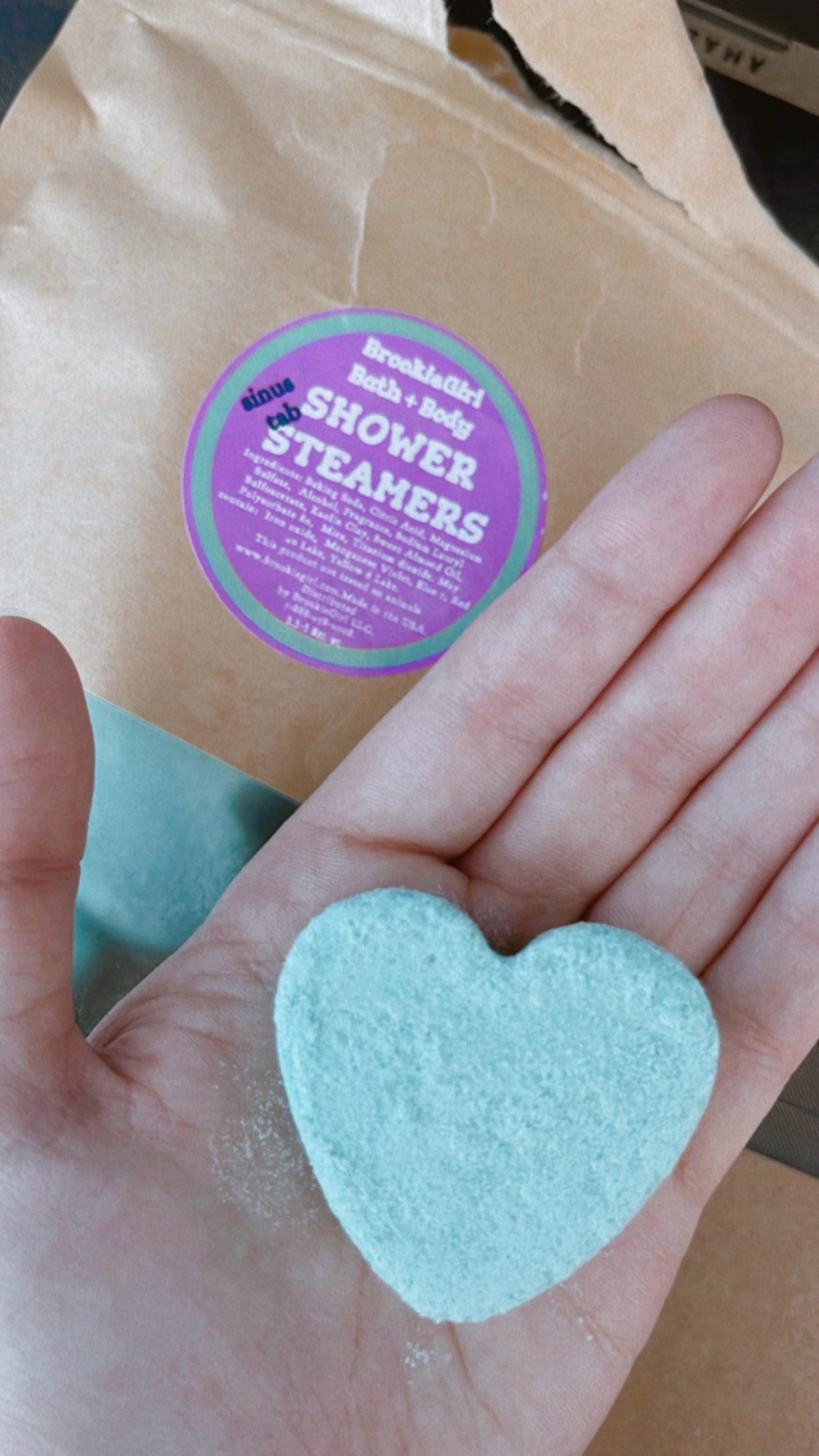 This is an image of shower steamers to be used for my article on spring allergies