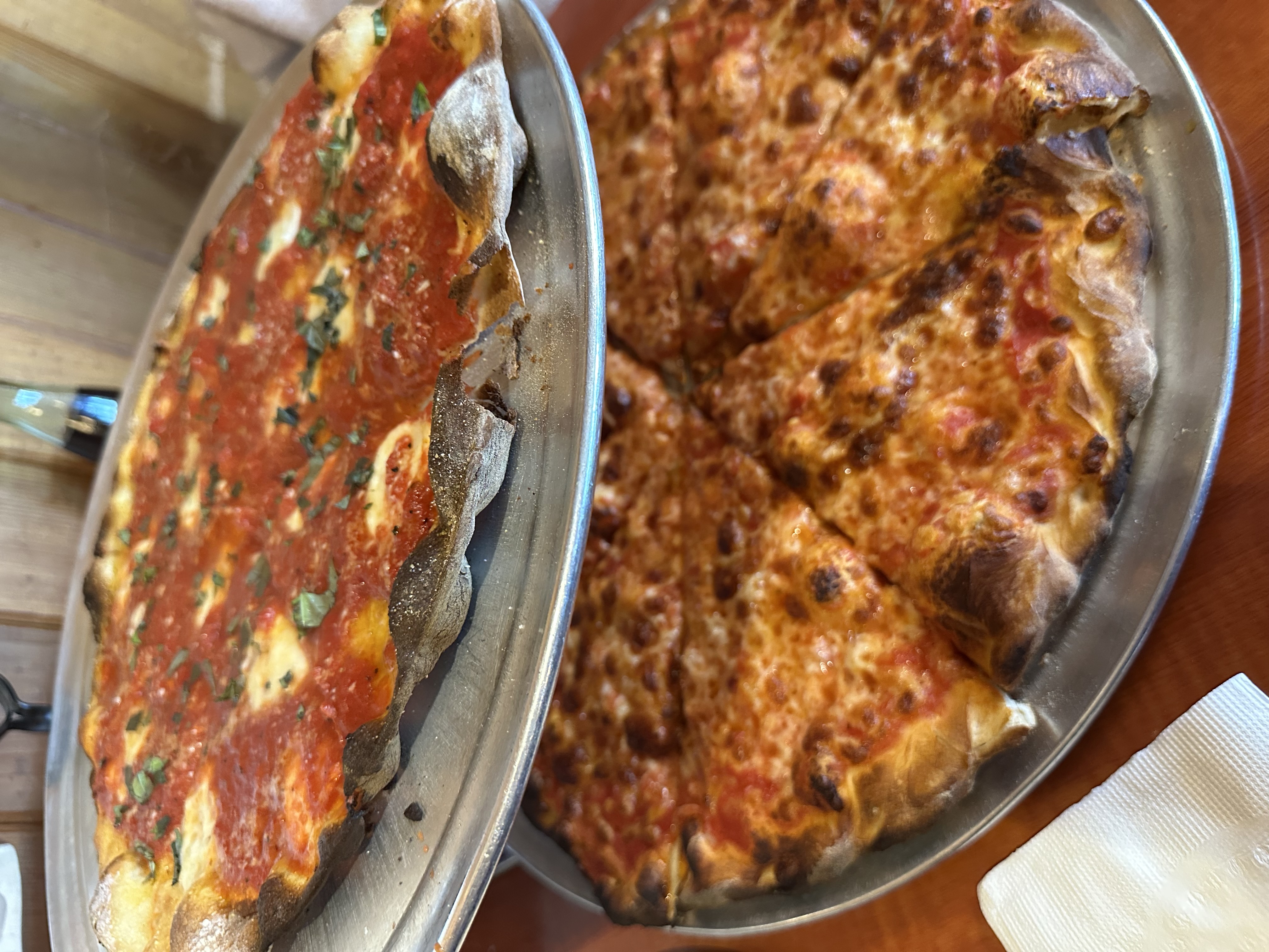 Margherita & cheese pizzas