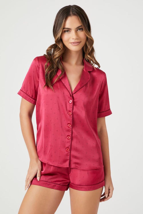 Polka Dot Shirt & Shorts Pajama Set