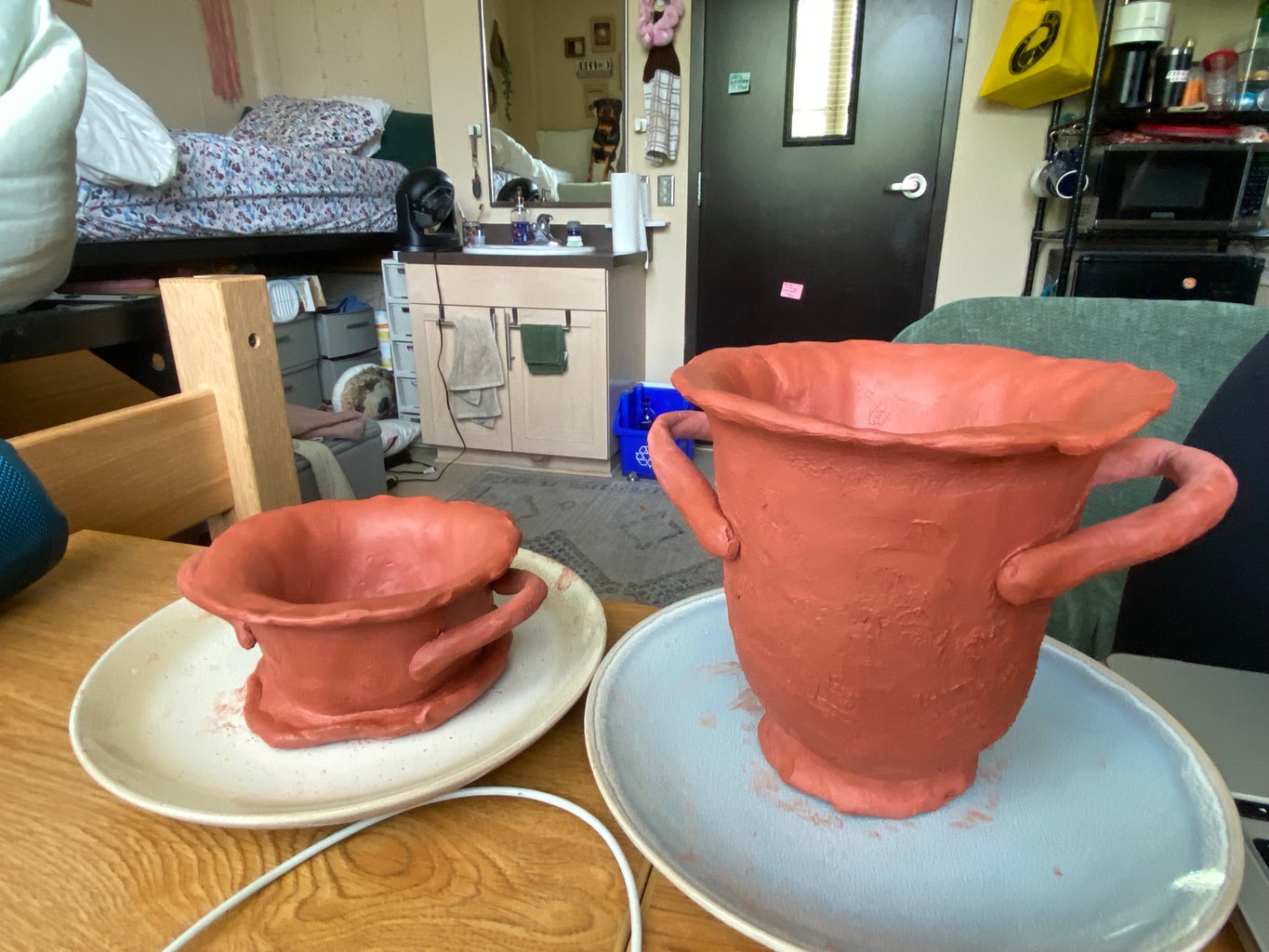 Two clay pots
