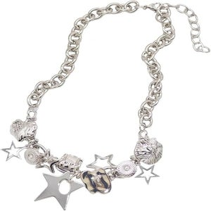 DATOA Silver Star Choker Necklace