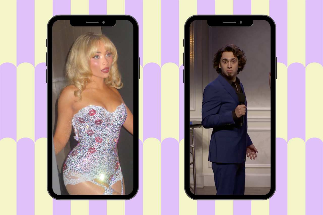 Sabrina Carpenter and Marcello Hernández as Domingo