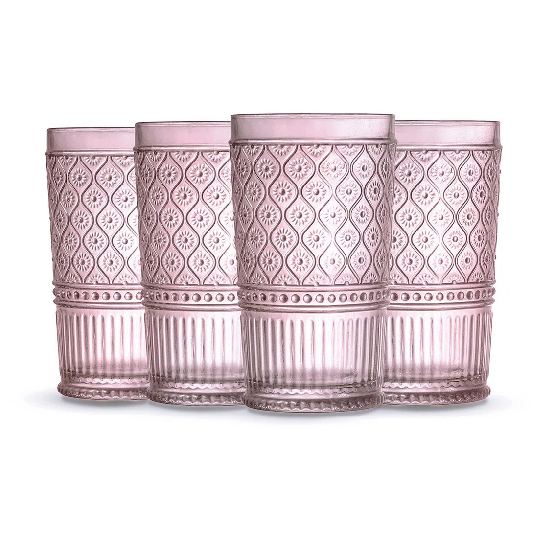 pink glass cups