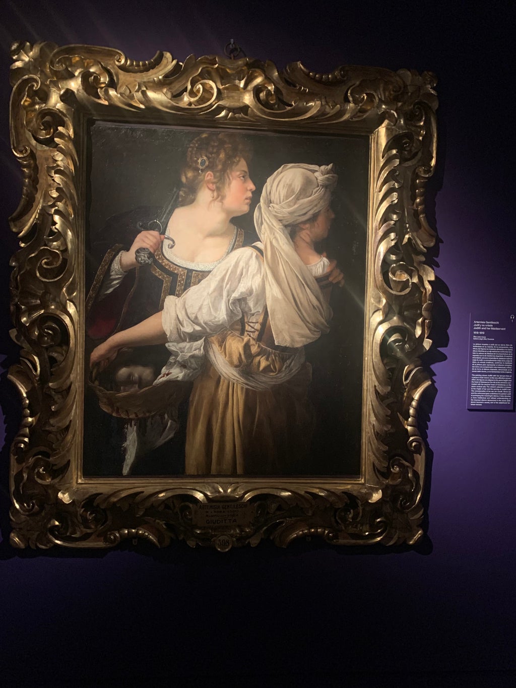 Judith and her Maidservant from the Uffizi by Artemisia Gentileschi (Maestras Exhibition)