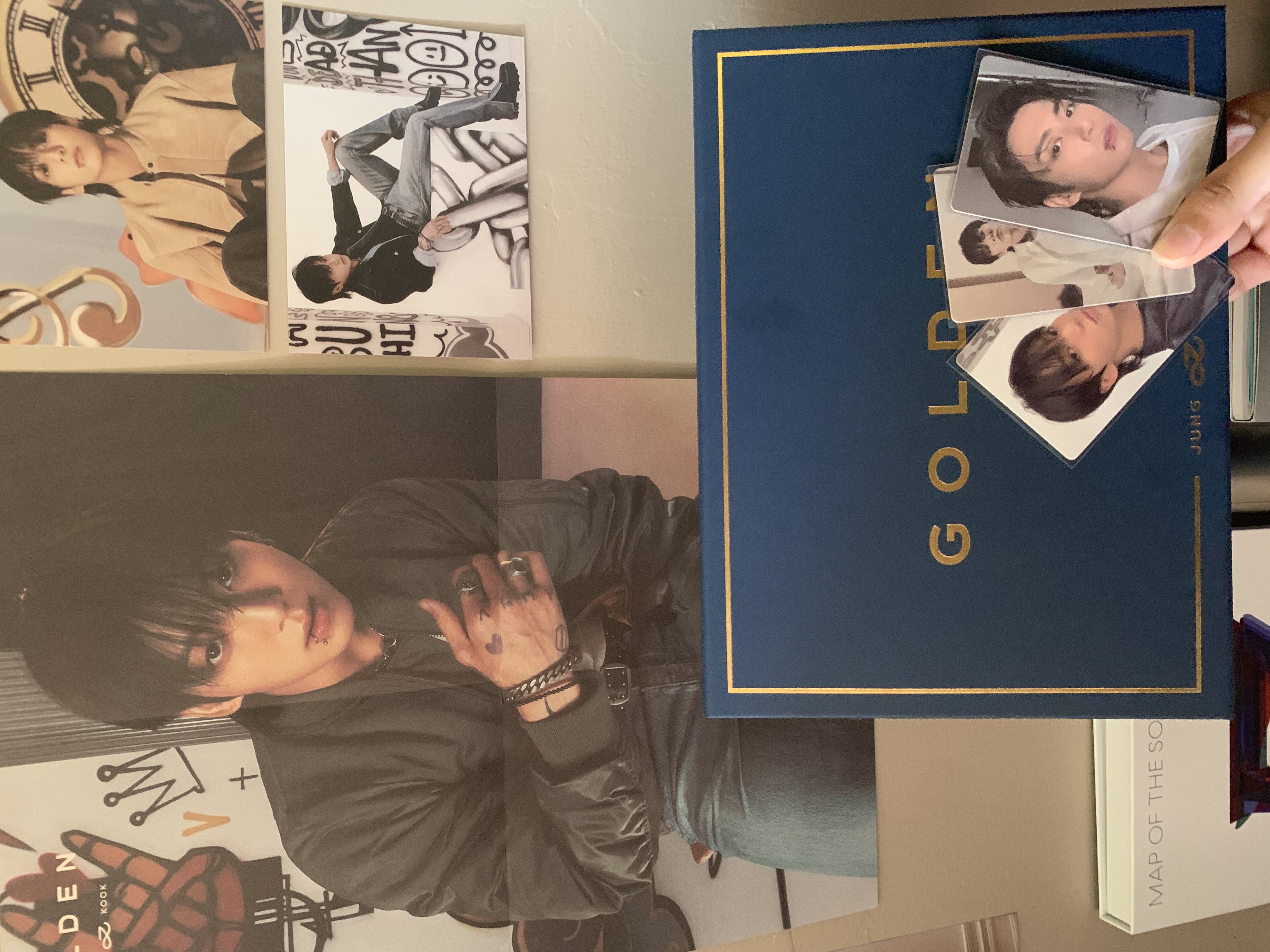 Jeon Jungkook’s Solo Album “Golden” with posters, postcards, and 3 photo cards all from the album