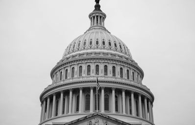 grayscale photo of congress building