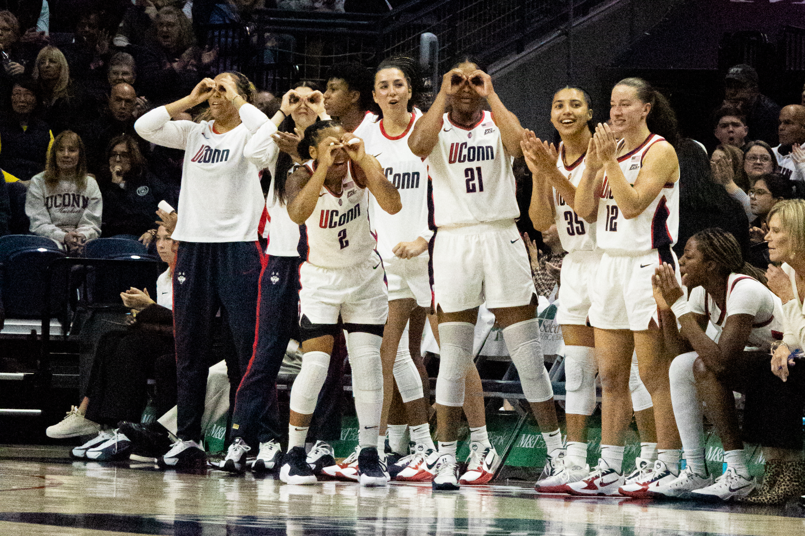 UConn Women\'s Basketball team during a game in Gampel Pavilion in Storrs, Connecticut at the University of Connecticut