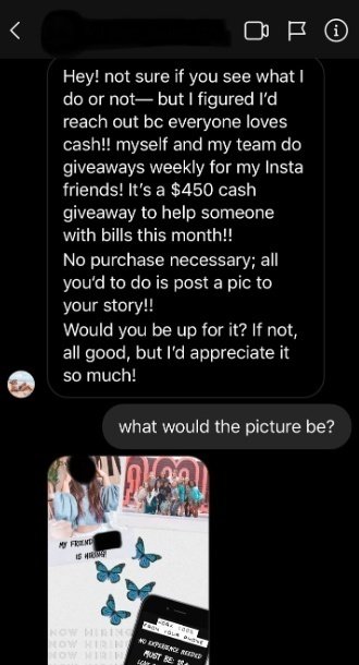 Screenshot of conversation