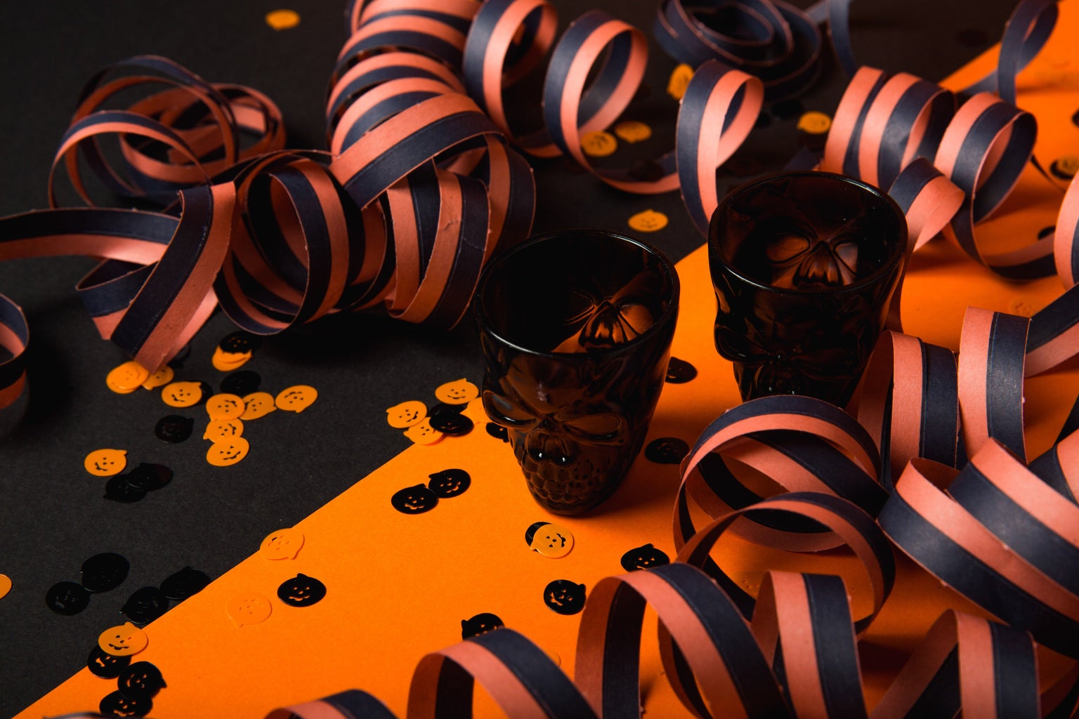 black and orange halloween party decorations