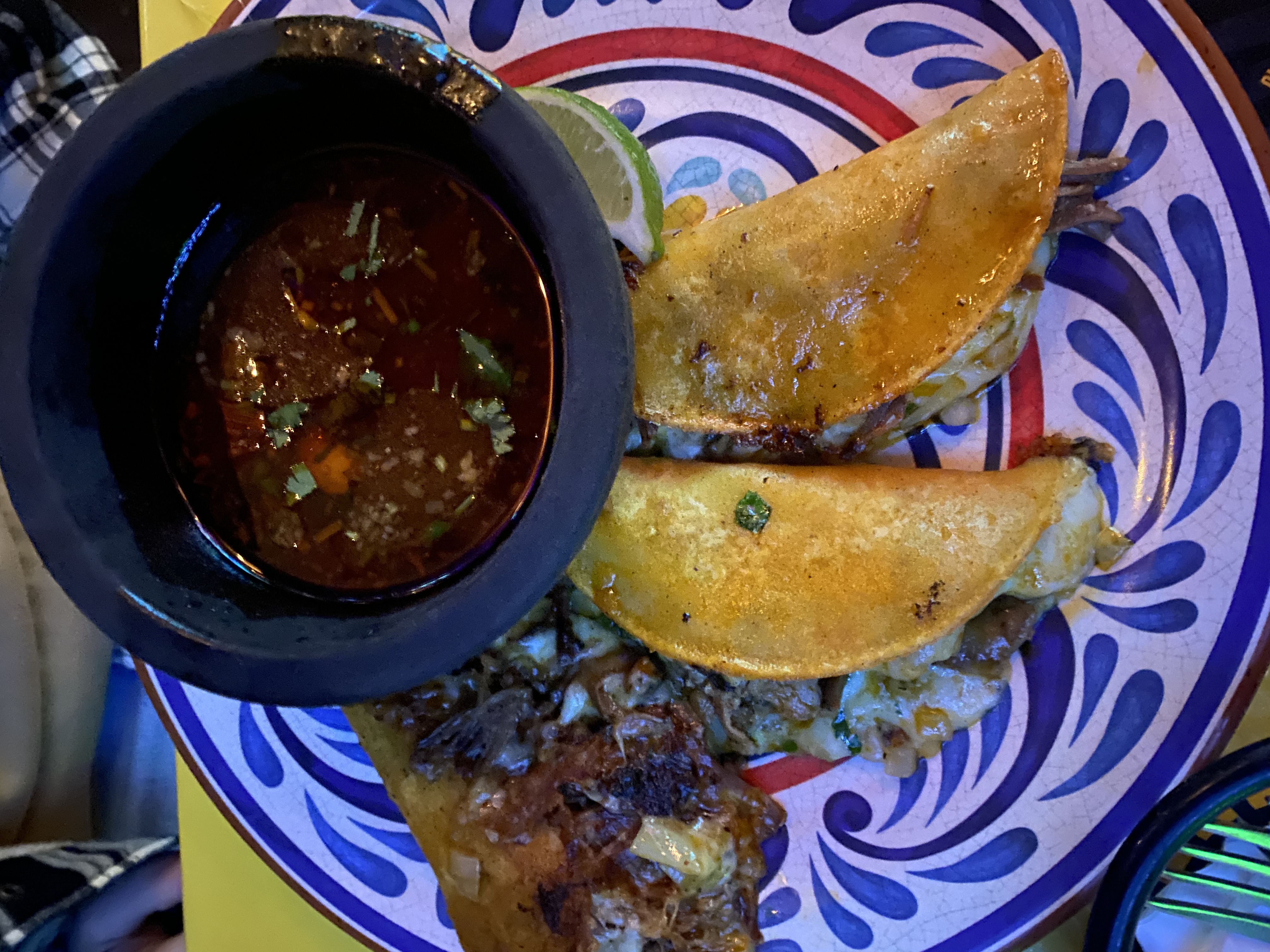 Birria tacos at El Techo