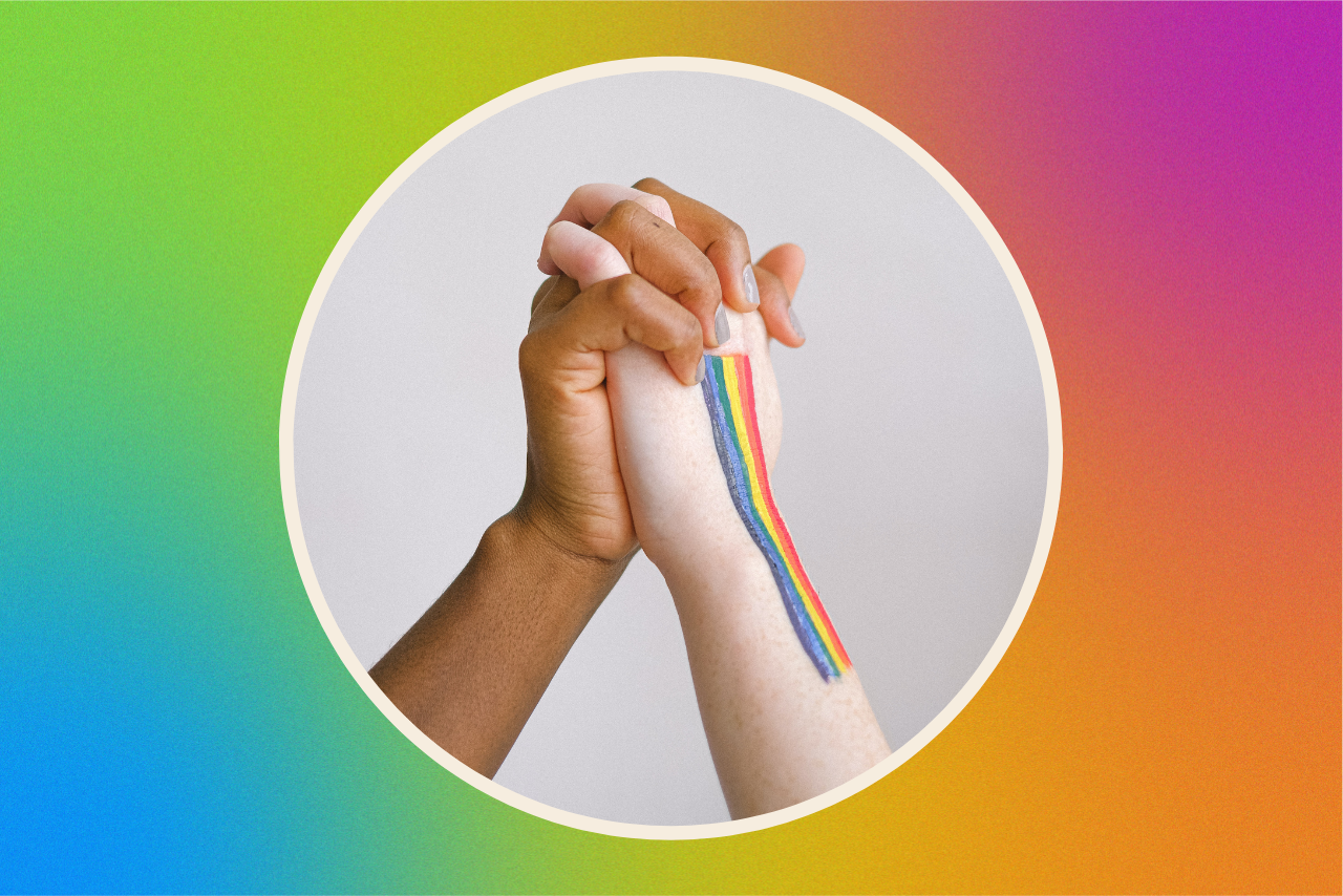 two hands holding eachother.