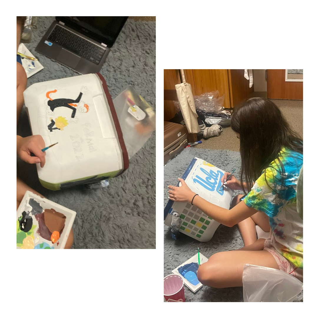 frat cooler sketching out on white background