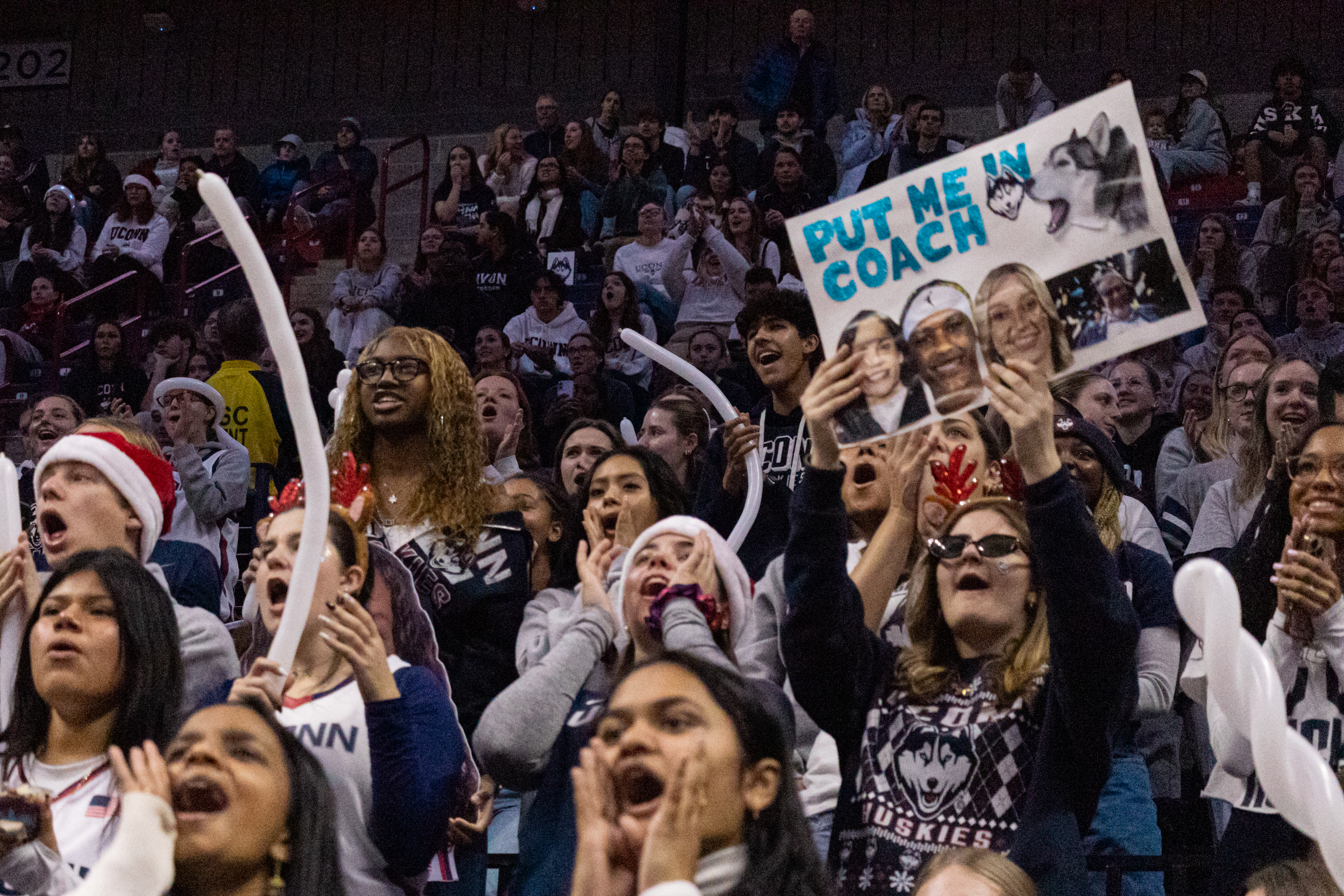UConn Women\'s Basketball team during a game in Gampel Pavilion in Storrs, Connecticut at the University of Connecticut