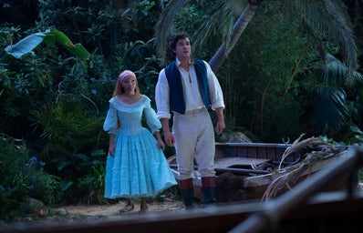 halle bailey and jonah hauer-king as ariel and eric in the little mermaid