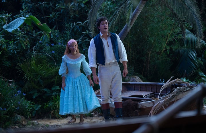 halle bailey and jonah hauer-king as ariel and eric in the little mermaid