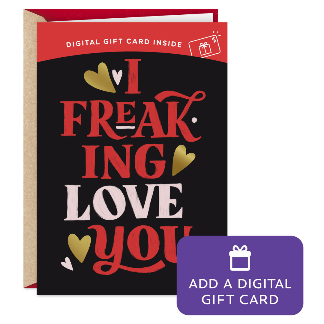 black, red, white, and gold valentine\'s day card that reads \