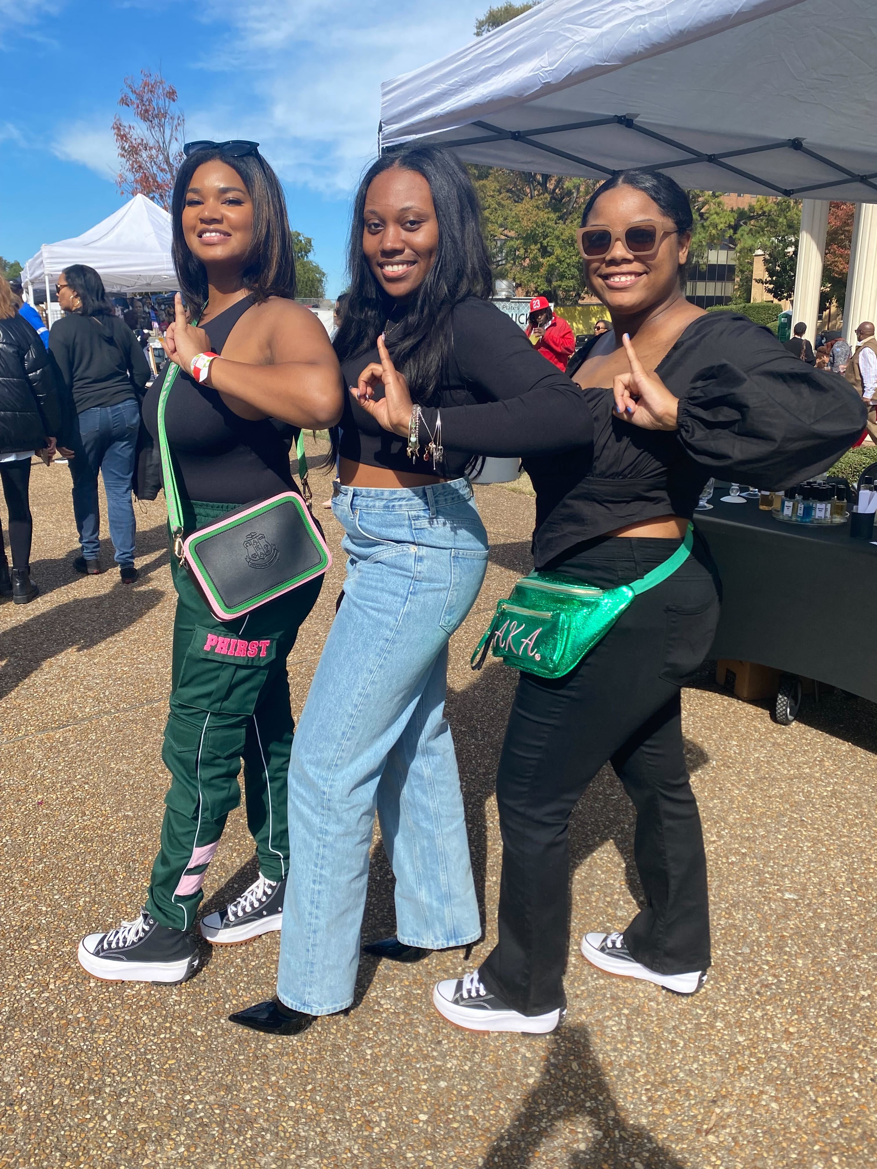 camille birdsong (the writer) and friends at hampton university\'s homecoming