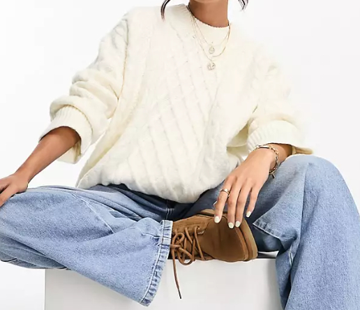 white oversized sweater