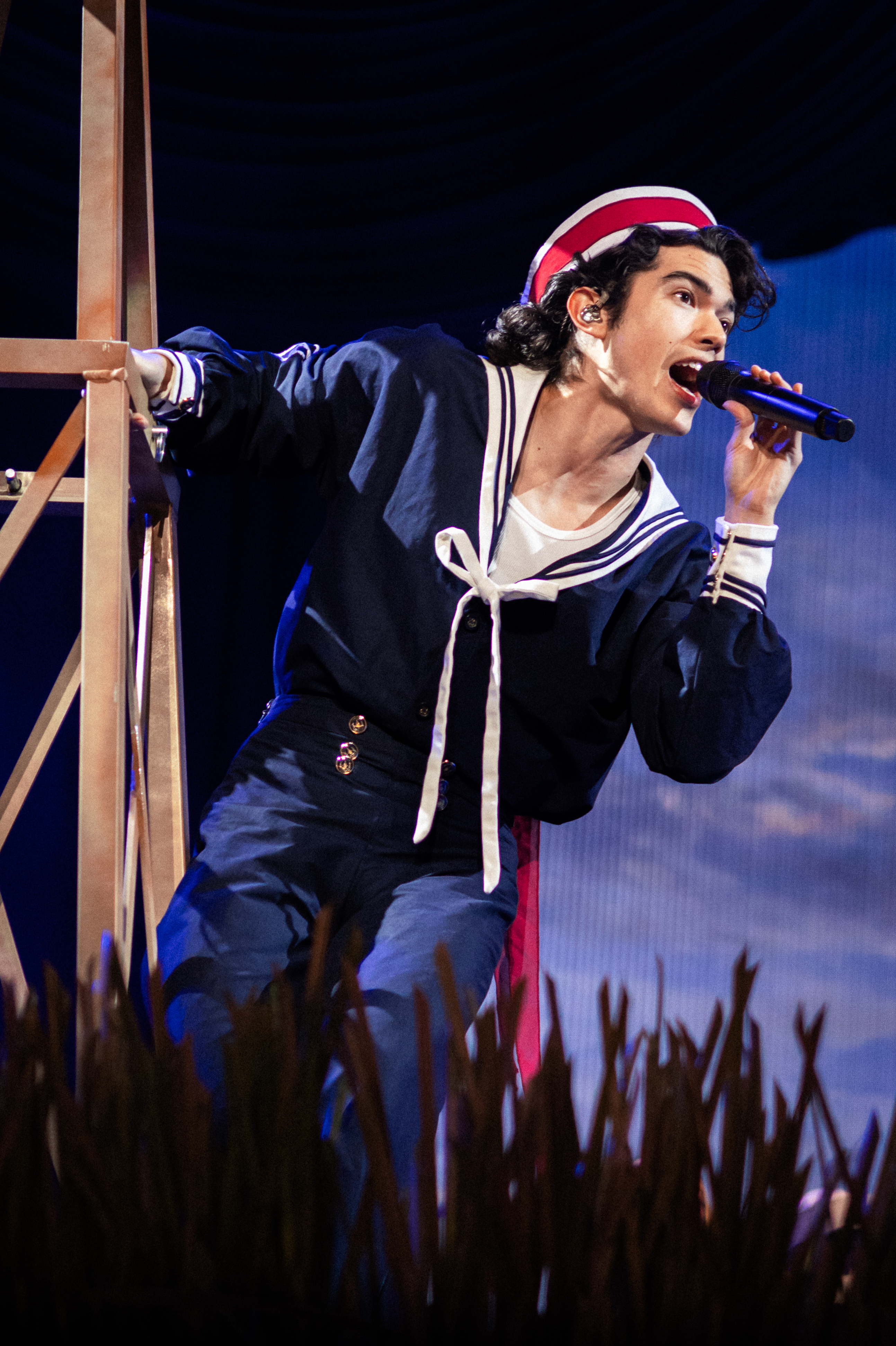 Conan Gray performing at his concert for The Wishbone Pajama Show Tour in Bridgeport, Connecticut in 2025