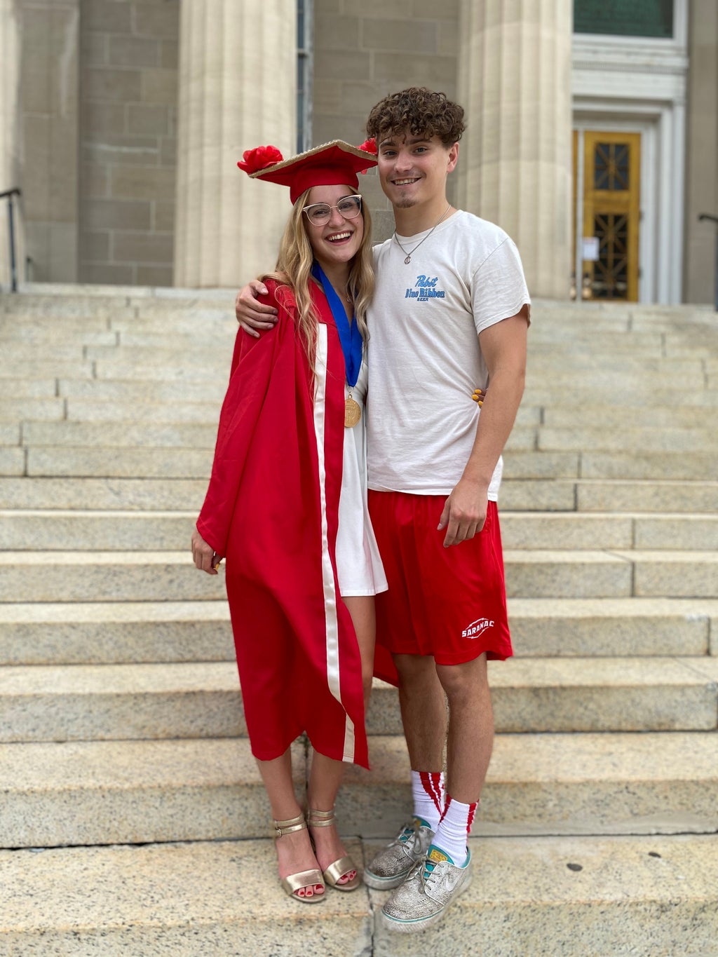 My boyfriend and I during my high school graduation