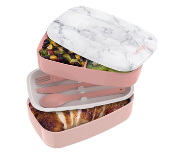 pink and white marble bento lunch box summer internship essentials