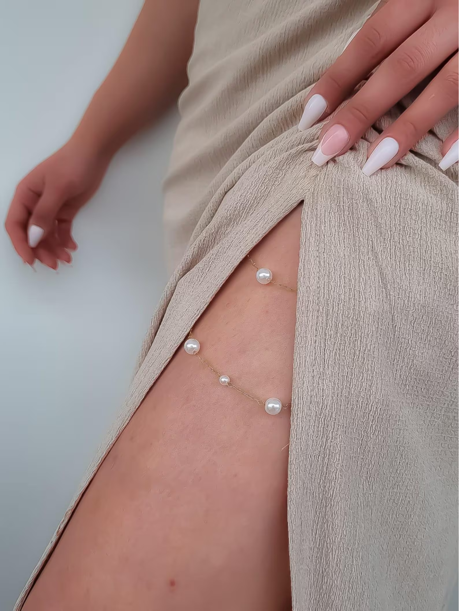 thigh chain pearl beads