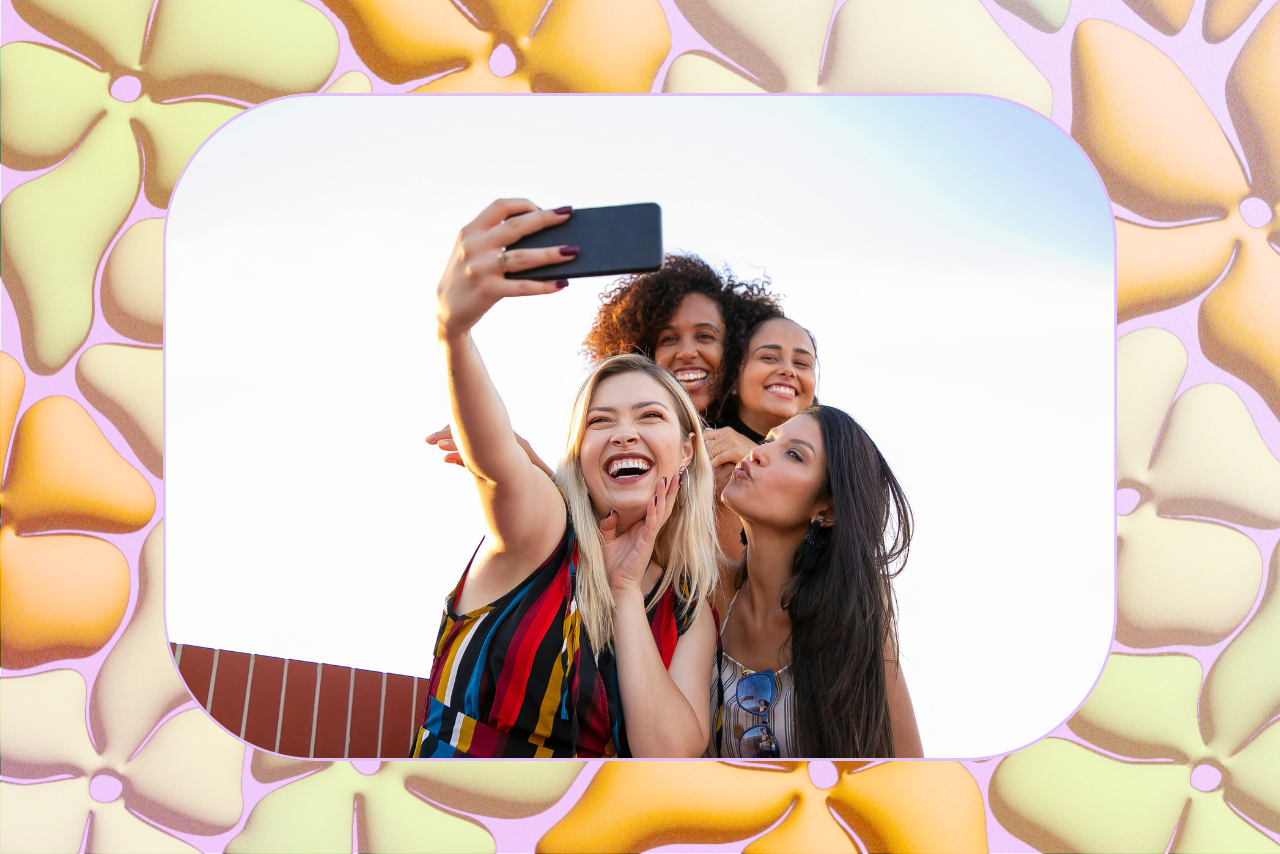 Four young women taking a selfie