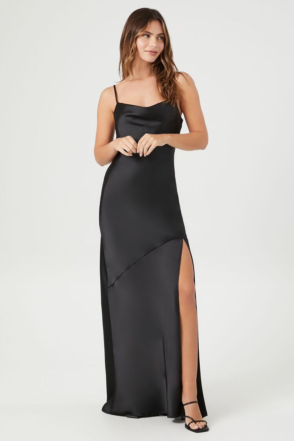 Forever 21 Satin Cutout Cami Maxi Dress