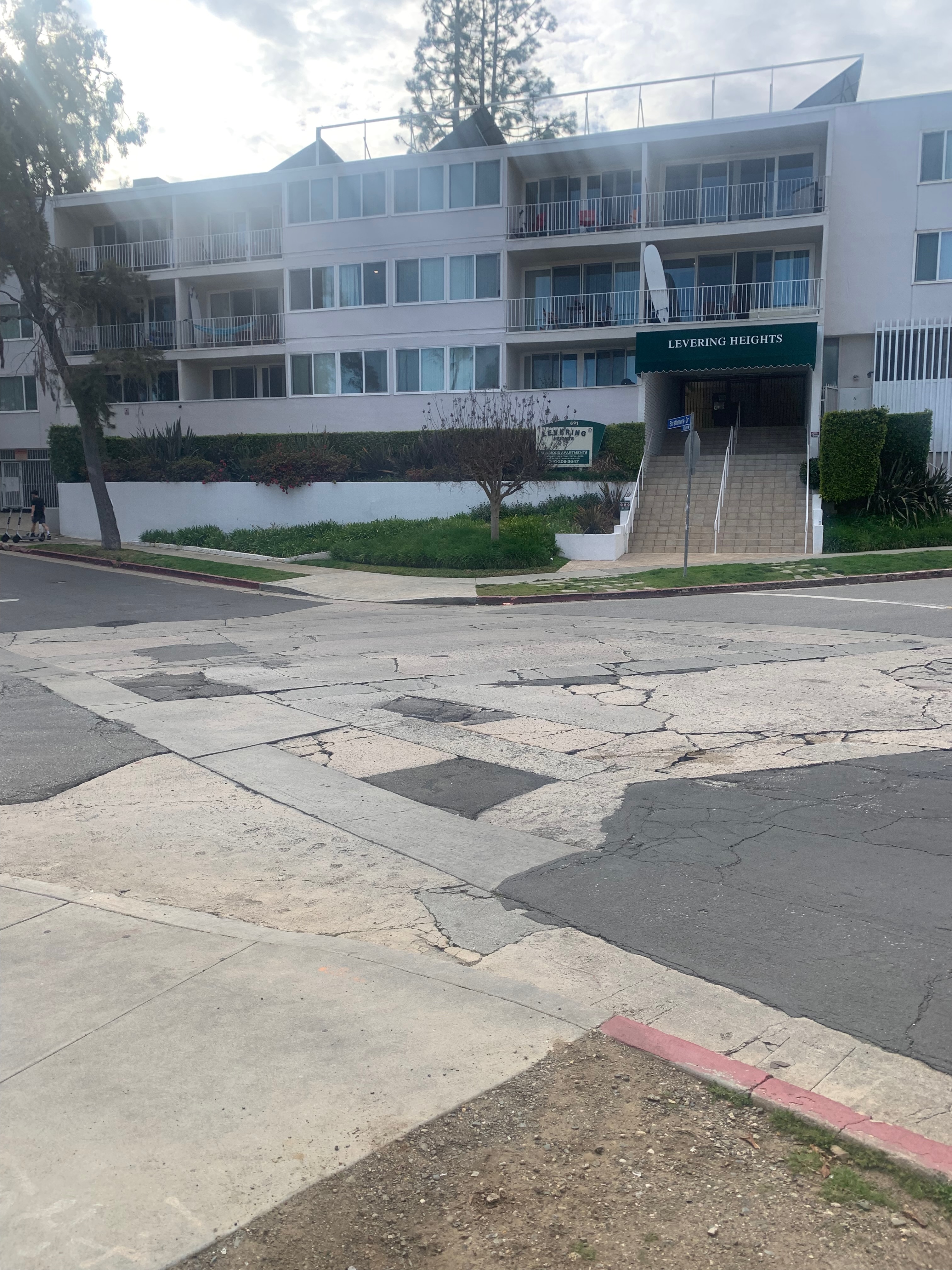 street with potholes