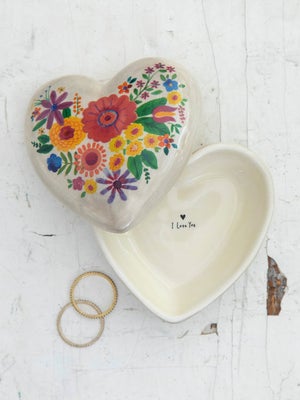 white floral pattern ceramic heart box mothers day gift ideas under $40
