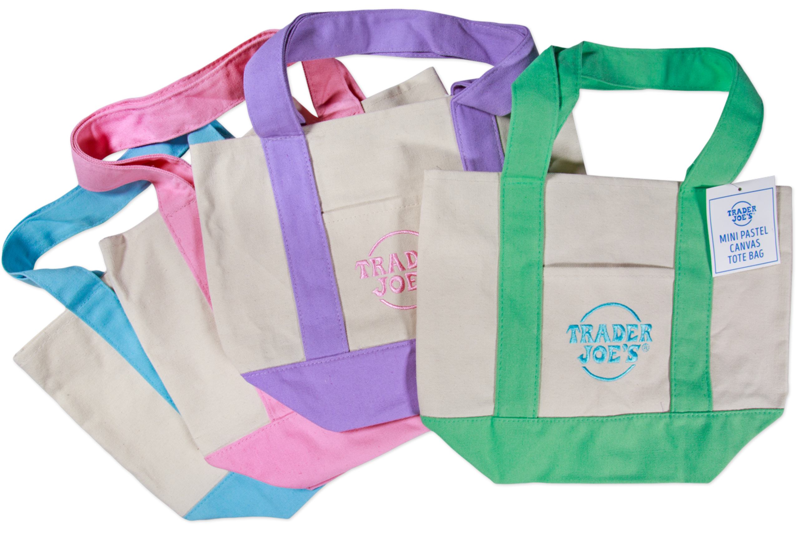 trader joe\'s pastel mini totes 2025