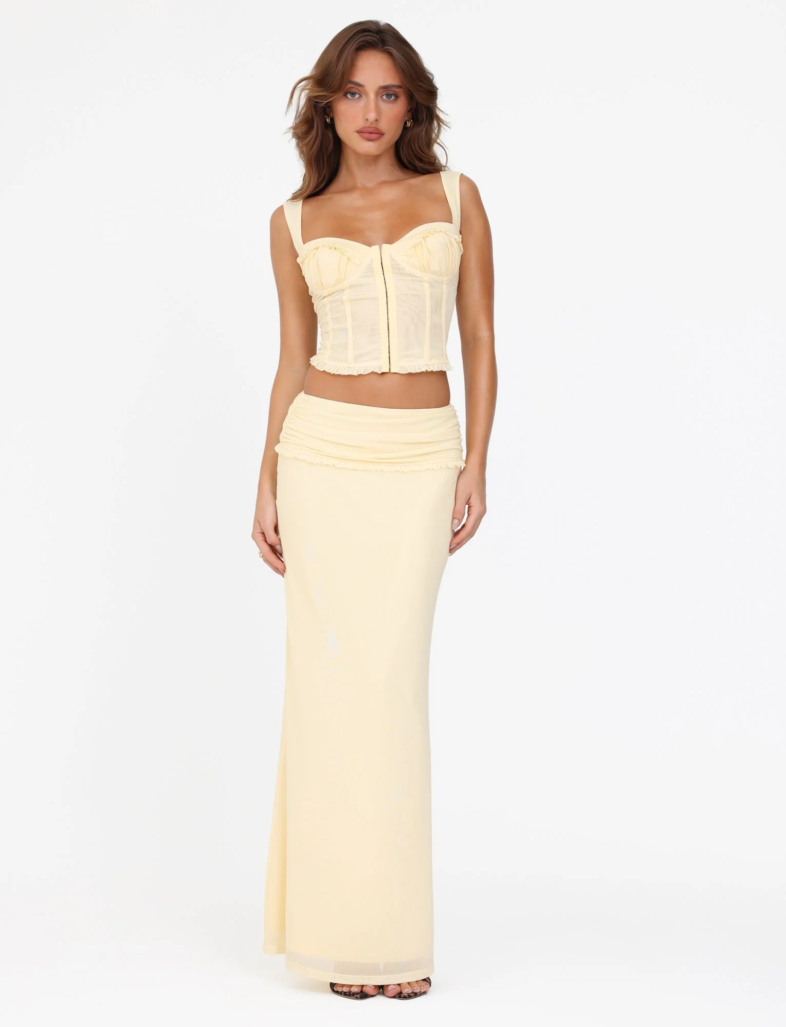 light yellow maxi skirt