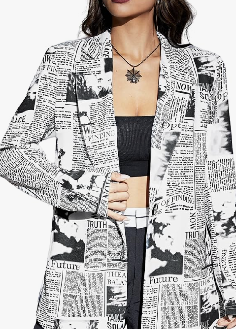 Carrie Bradshaw Jenna Ortega newspaper dress inspo