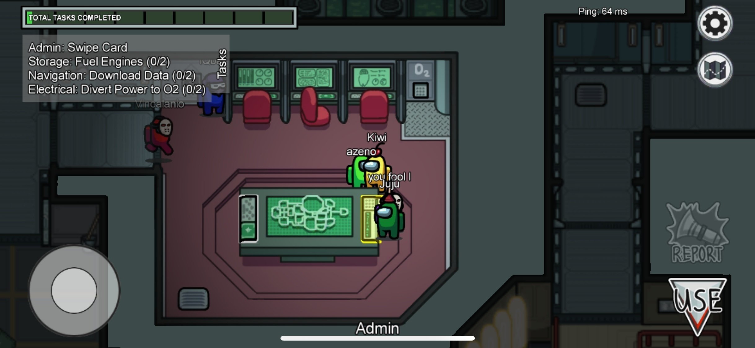 Screen shot from game Among Us