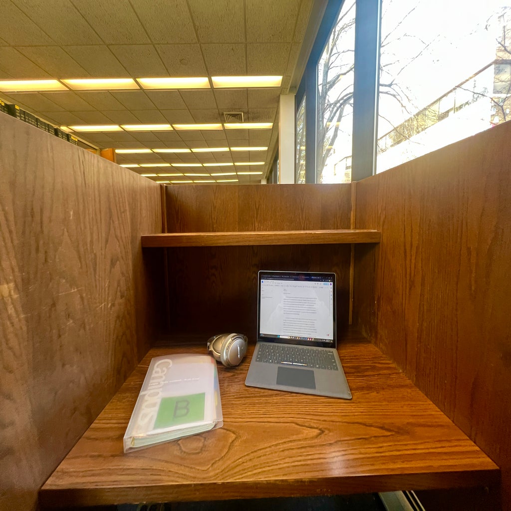 Desk in Hofstra\'s Law Library