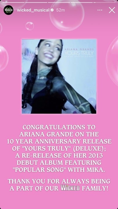 Screenshot of Ariana Grande \'Yours Truly\' Cover Art 2023