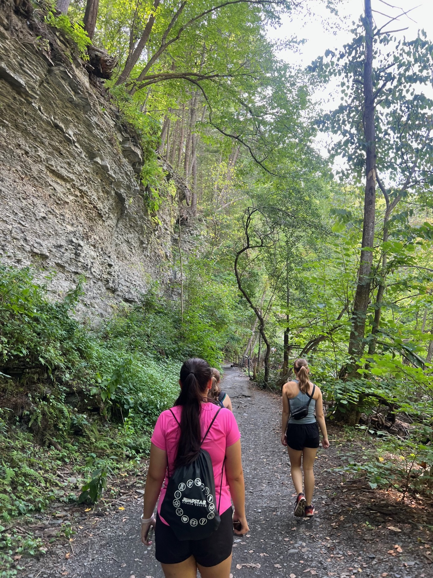 Myself and friends walking through the Gorge Trail at Treman Park