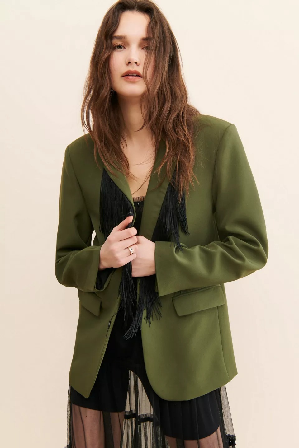 Sister Jane Arthur Oversized Fringe Blazer