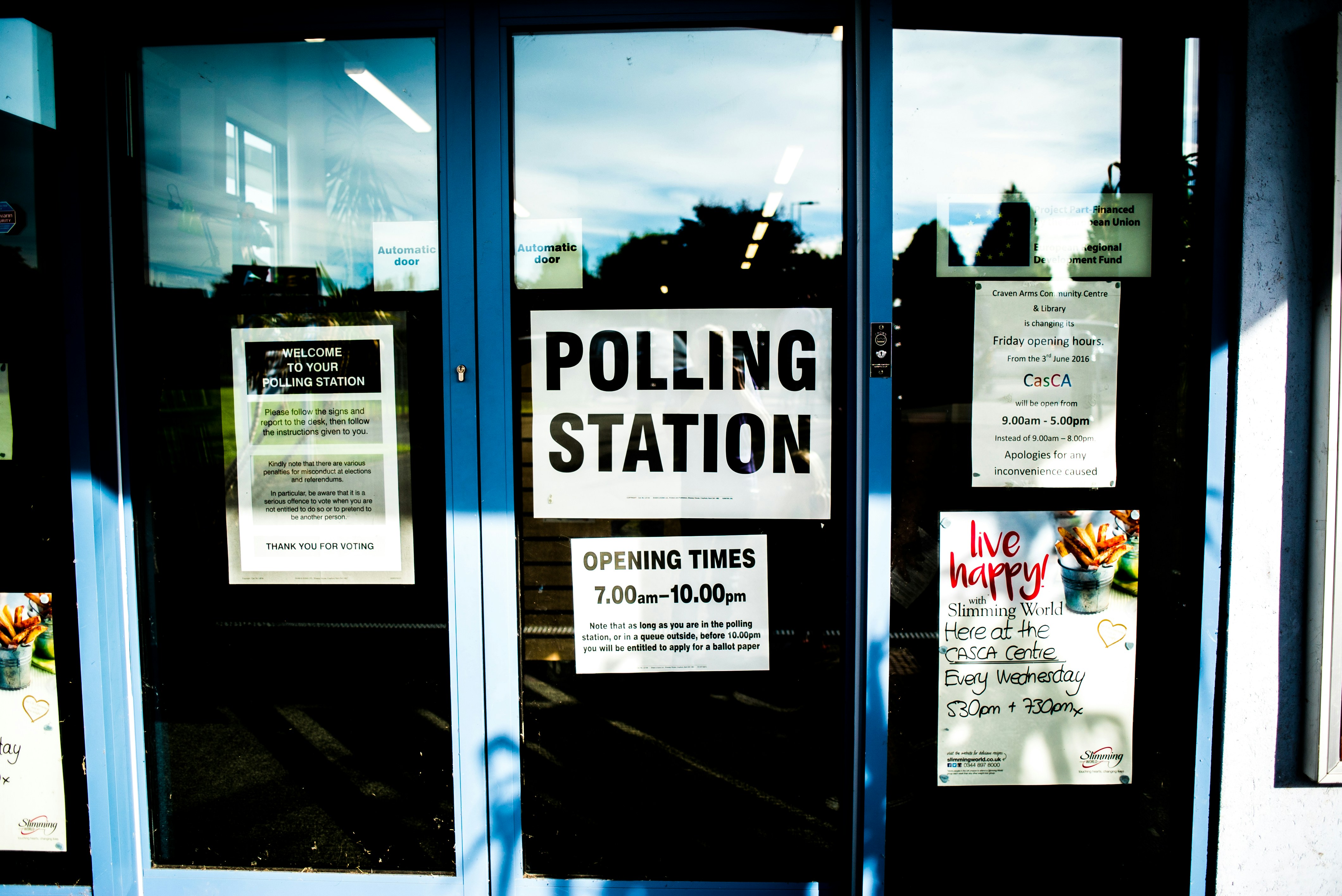 Polling station signs