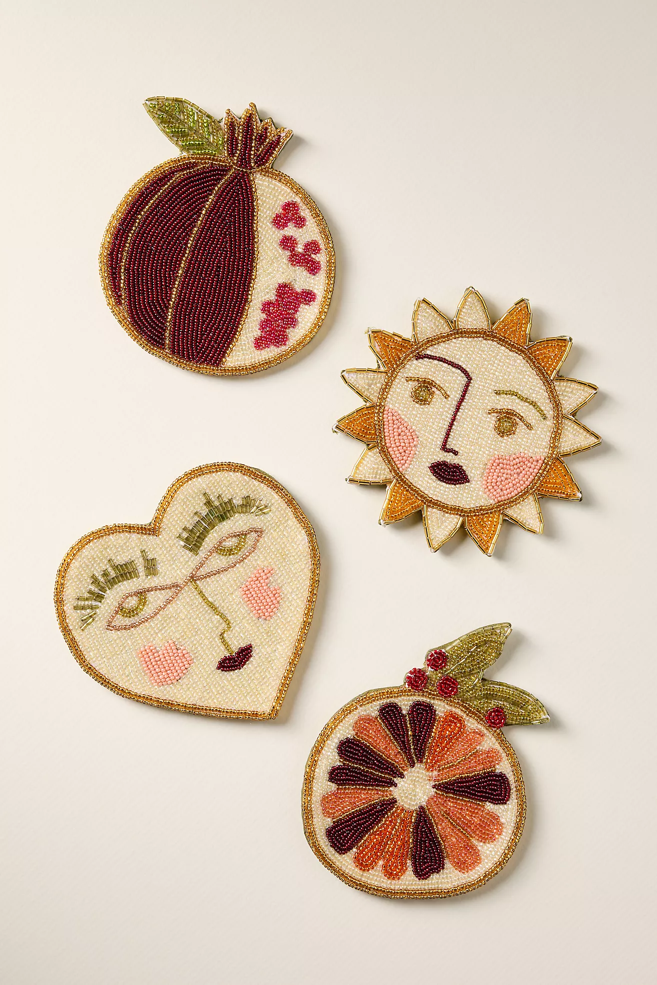 anthro beaded coasters