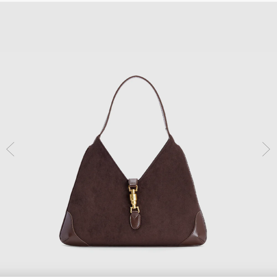 brown purse on a white background