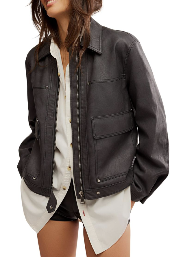 Free People Leather Jacket by South Moon Under