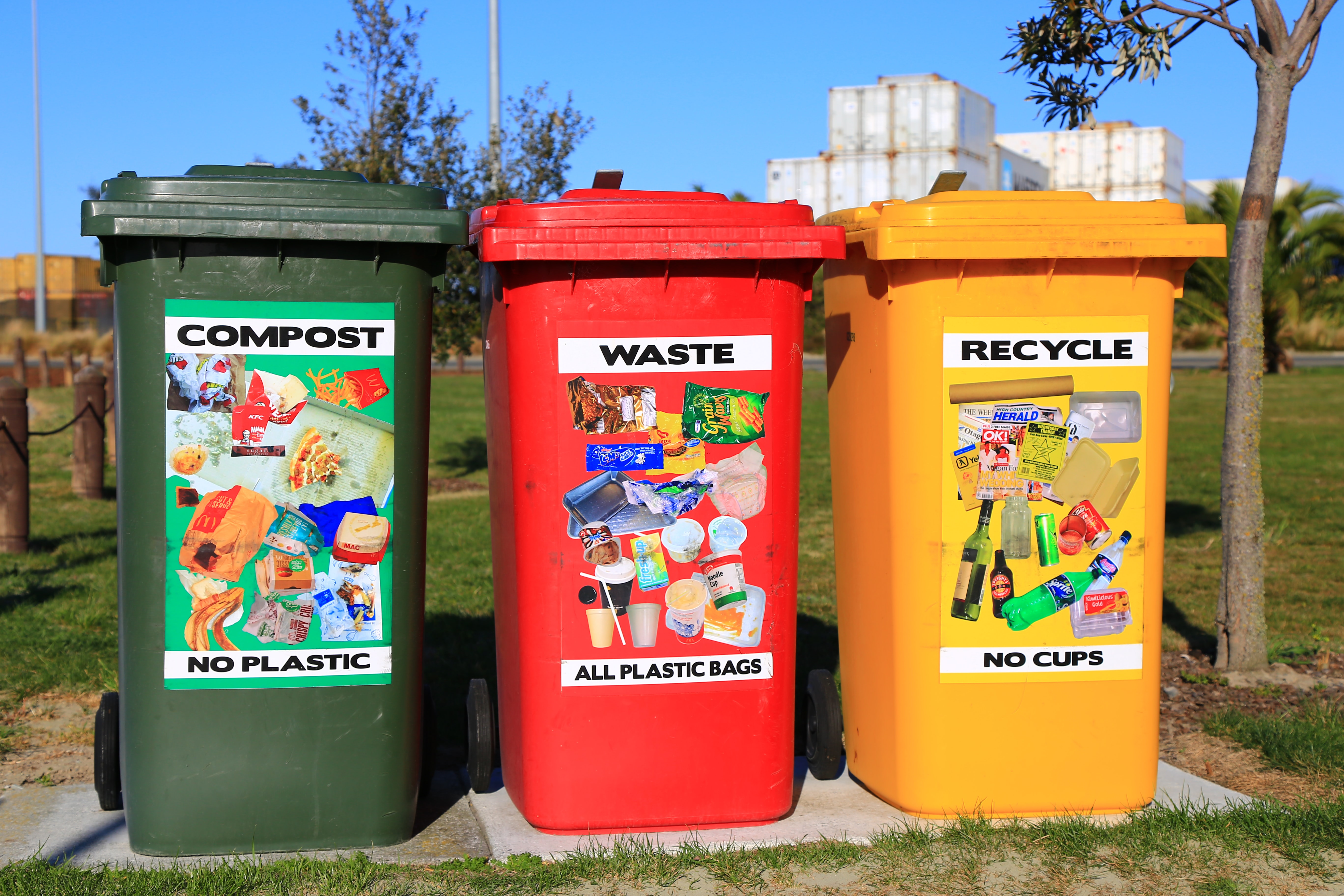 compost waste and recycling bins by Nareeta Martin on Unsplash