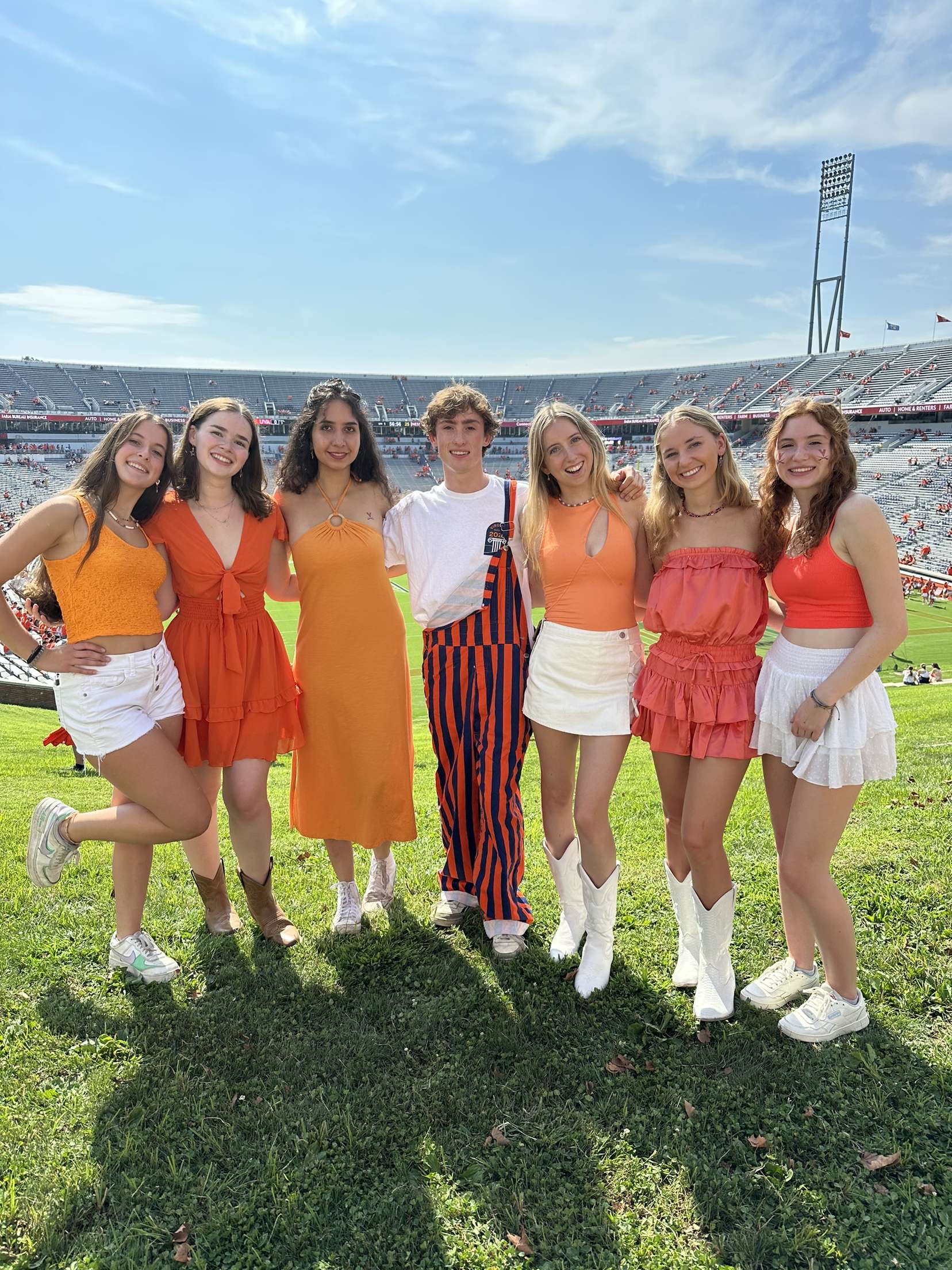 a group of friends at football game