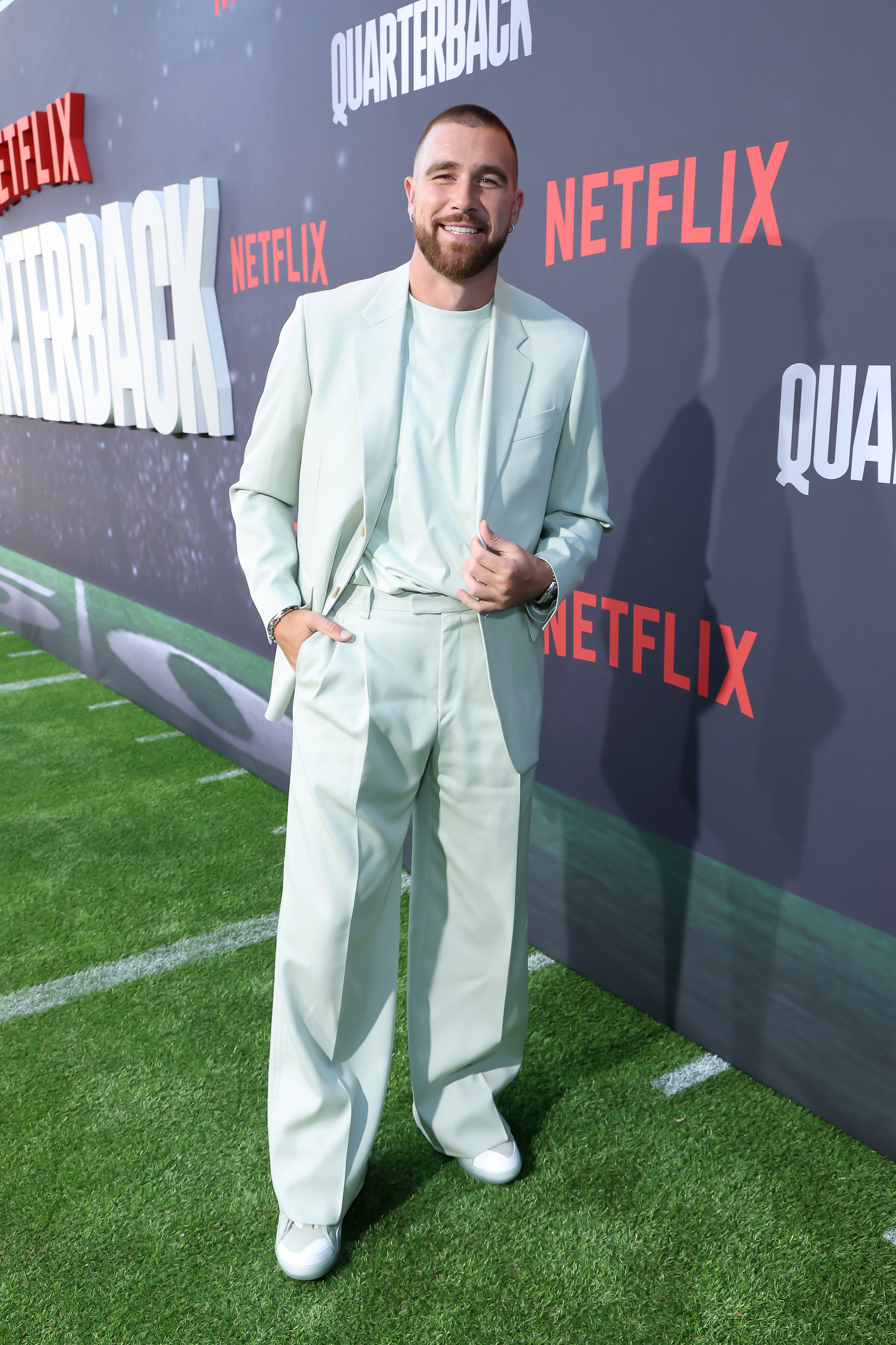 Travis Kelce at the Netflix premiere.
