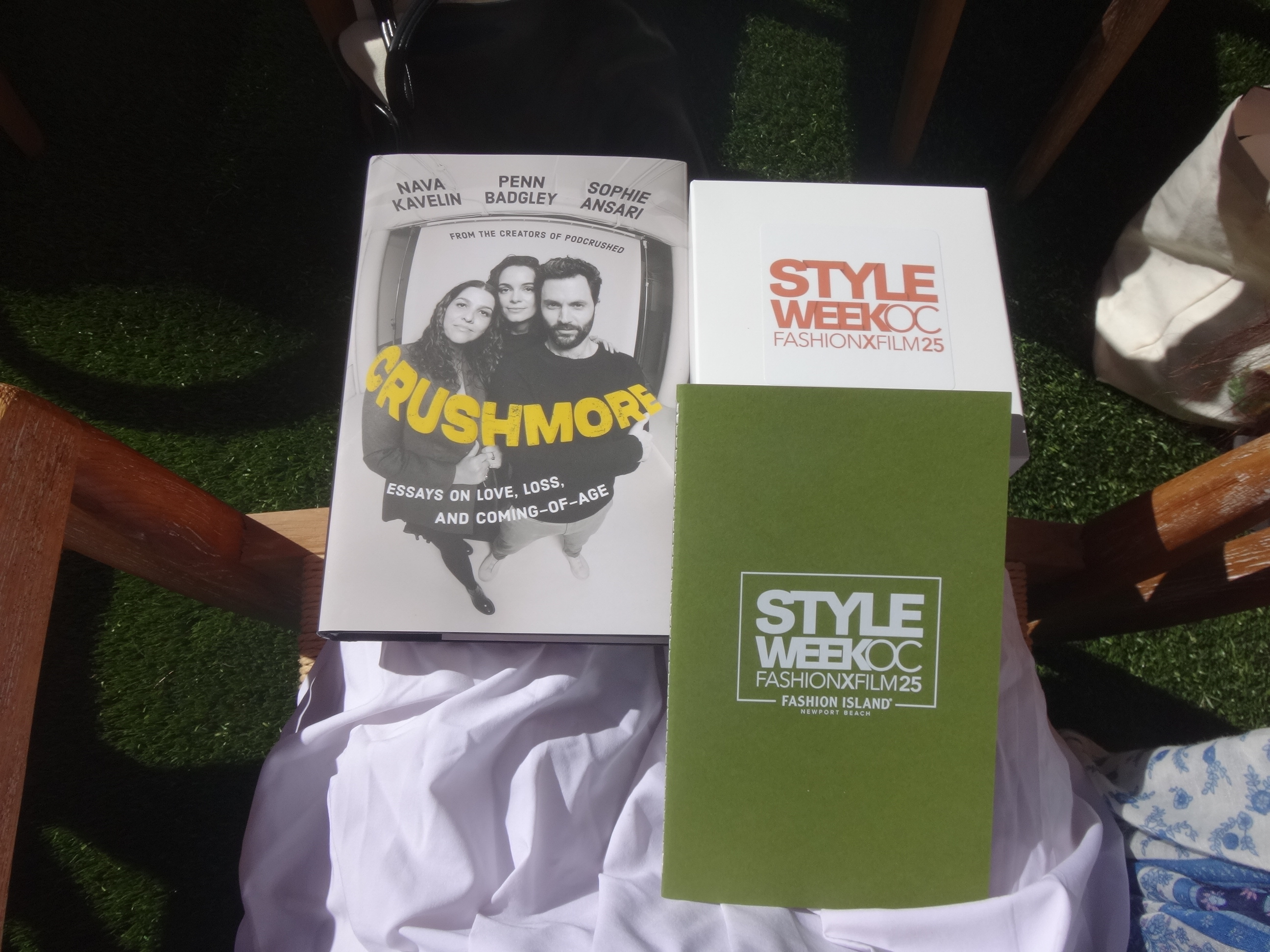 Crushmore book and Style Oc pamphlet on Lap